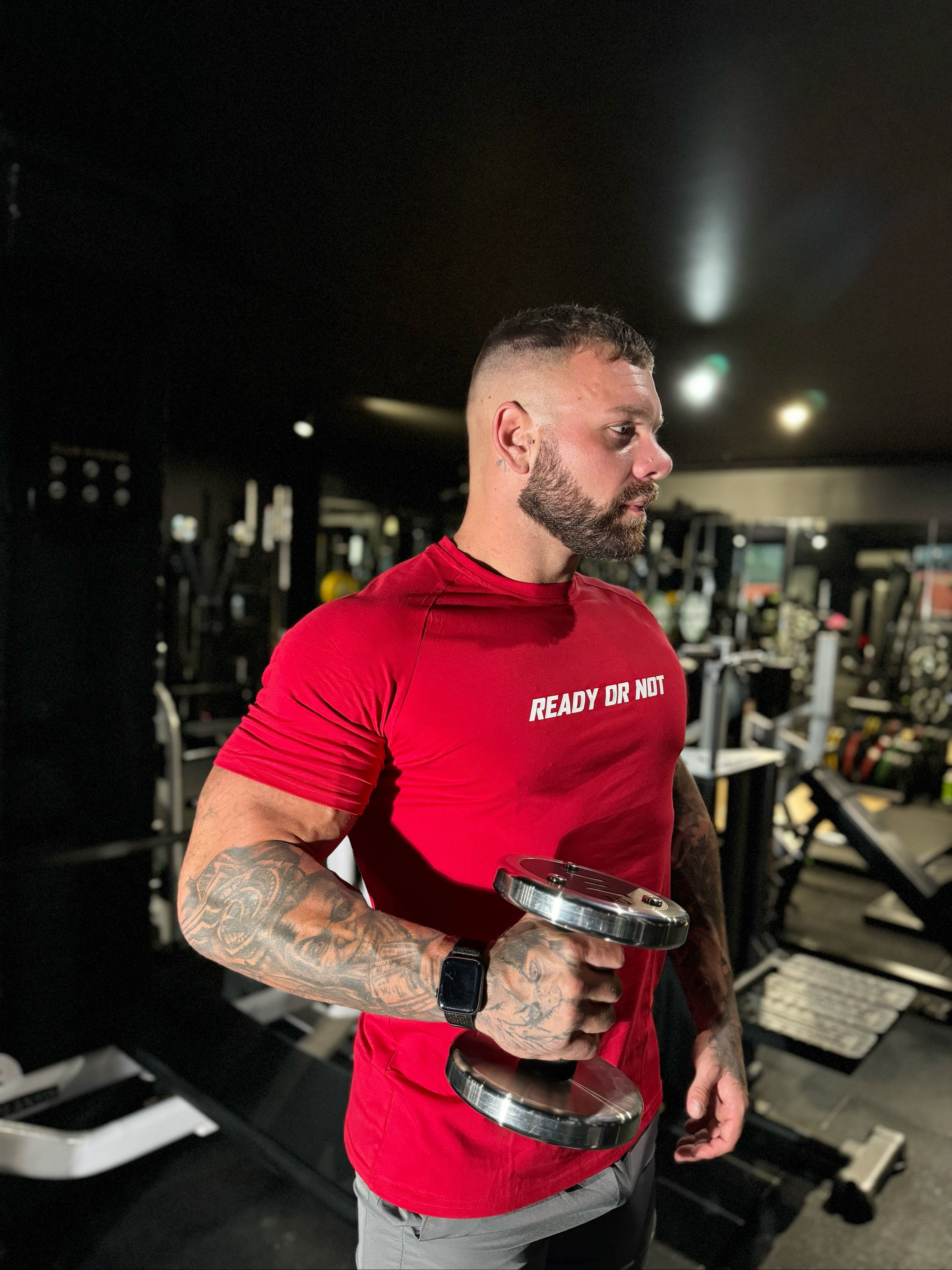 Everyday tee for everyday performance. With our classic Tapered Tee style that accentuates the body. The tapered Tee is a must have in your training collection for high performance training  Featuring the classic 95/5 blend of cotton and elastane, the super comfy and stretchy fit ensures ultimate support during training with zero restrictions.